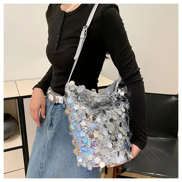 Sequins Embellished Women's Shoulder Bag Large Capacity — feature 9