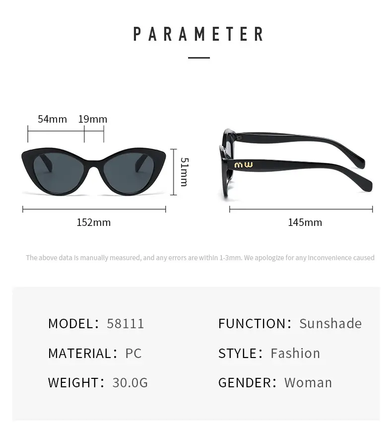 Retro Cat's Eye Anti-UV Sunglasses Large Frame β feature 9