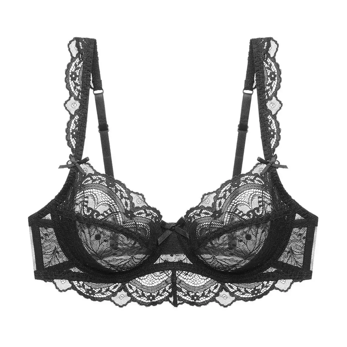 Black Lace Ultra-Thin Intimates with Big Breasts - Image 3