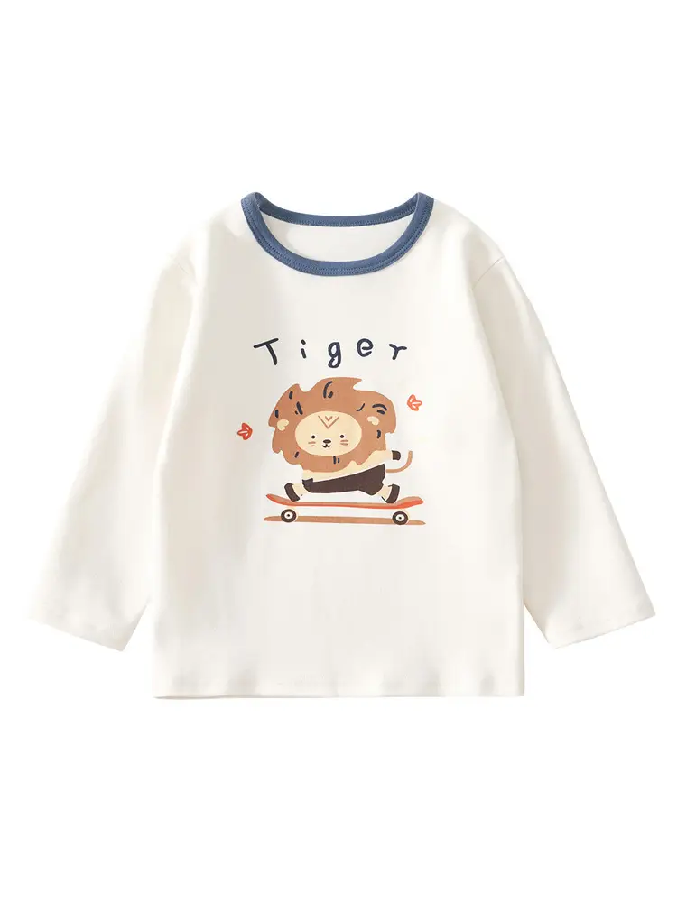 Kids Long Sleeve T-Shirt White Korean Style Cartoon Top - Image 6