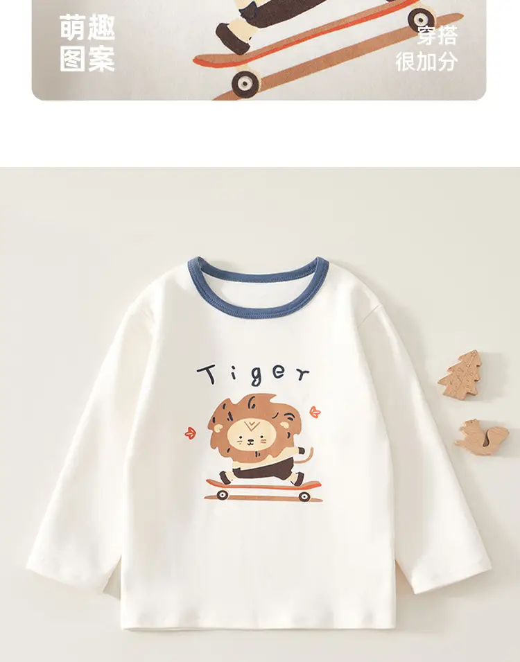 Kids Long Sleeve T-Shirt White Korean Style Cartoon Top — feature 14