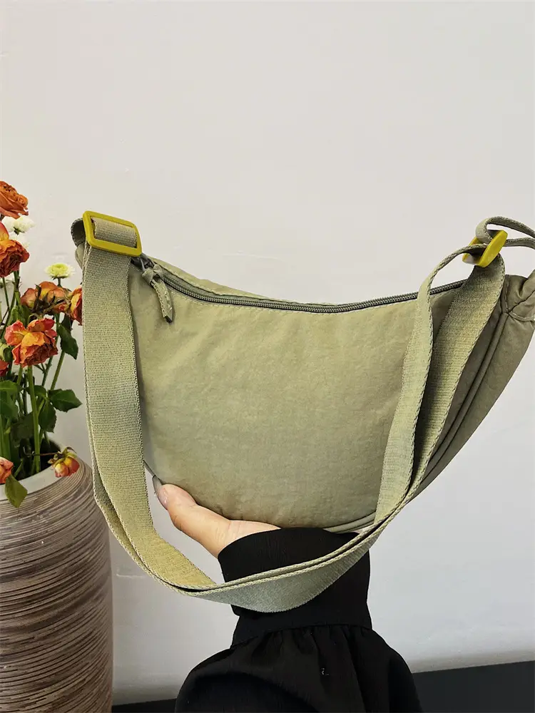 Women's Orange Crossbody Bag Nylon Shoulder Bag - Image 11