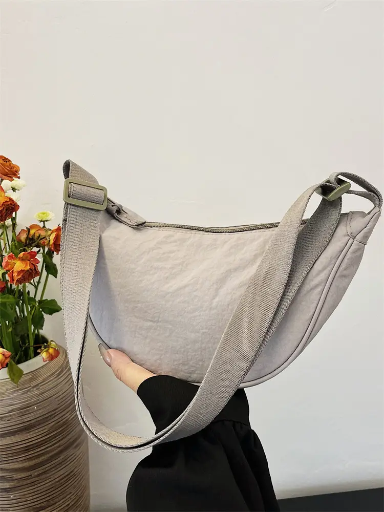 Women's Orange Crossbody Bag Nylon Shoulder Bag - Image 12