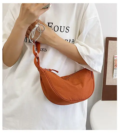 Women's Orange Crossbody Bag Nylon Shoulder Bag — feature 1