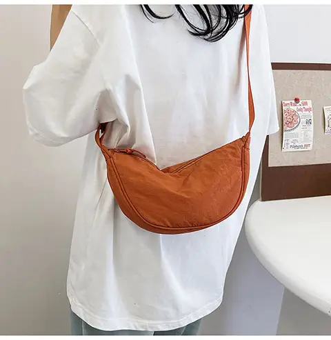 Women's Orange Crossbody Bag Nylon Shoulder Bag — feature 14