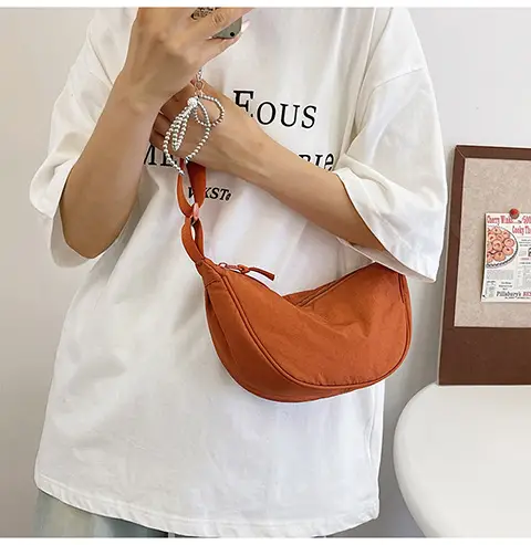 Women's Orange Crossbody Bag Nylon Shoulder Bag — feature 15