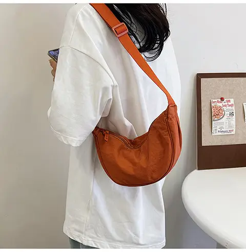 Women's Orange Crossbody Bag Nylon Shoulder Bag — feature 16