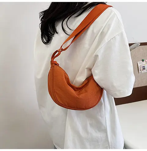 Women's Orange Crossbody Bag Nylon Shoulder Bag — feature 17