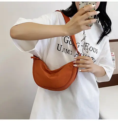 Women's Orange Crossbody Bag Nylon Shoulder Bag — feature 18