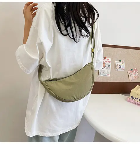 Women's Orange Crossbody Bag Nylon Shoulder Bag — feature 21