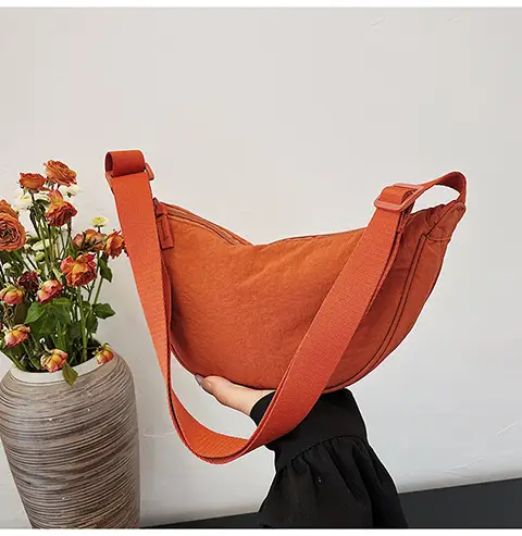 Women's Orange Crossbody Bag Nylon Shoulder Bag — feature 36