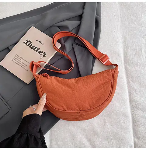 Women's Orange Crossbody Bag Nylon Shoulder Bag — feature 43