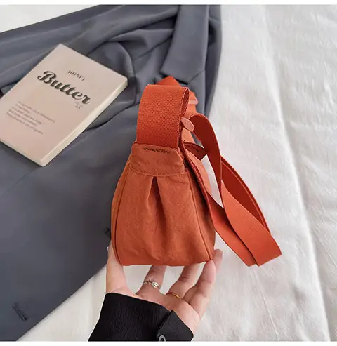 Women's Orange Crossbody Bag Nylon Shoulder Bag — feature 44