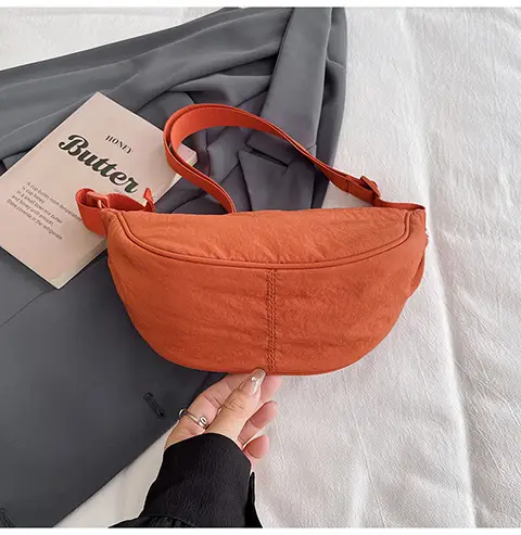 Women's Orange Crossbody Bag Nylon Shoulder Bag — feature 45