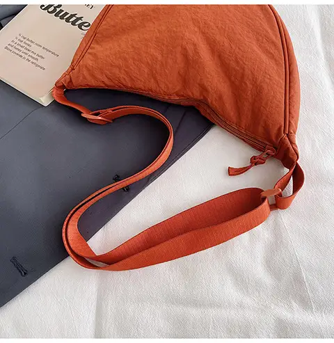 Women's Orange Crossbody Bag Nylon Shoulder Bag — feature 46
