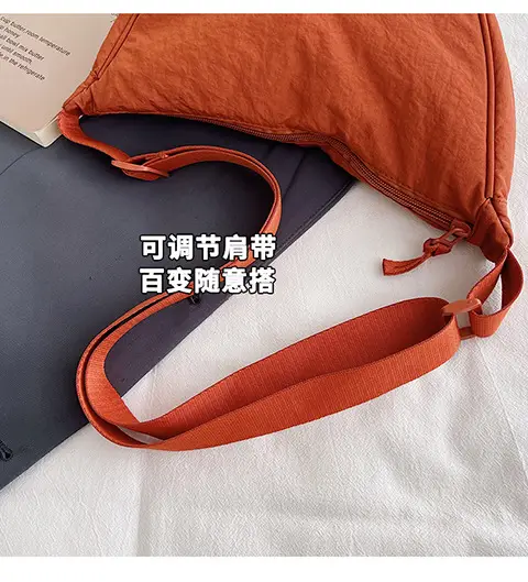 Women's Orange Crossbody Bag Nylon Shoulder Bag — feature 5