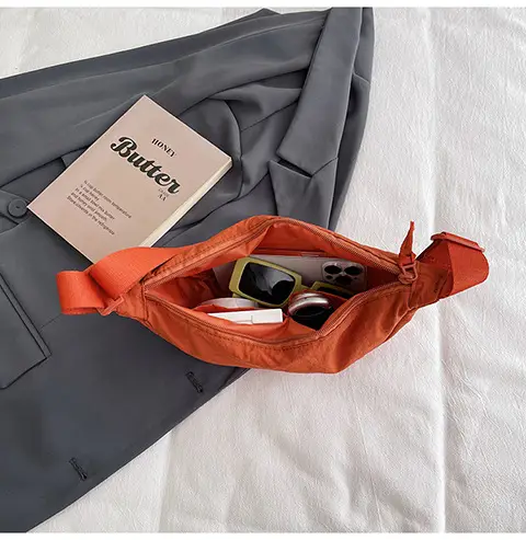 Women's Orange Crossbody Bag Nylon Shoulder Bag — feature 50