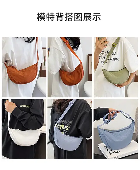 Women's Orange Crossbody Bag Nylon Shoulder Bag — feature 9