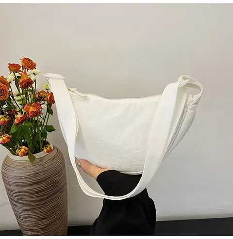 Women's Orange Crossbody Bag Nylon Shoulder Bag - Image 6
