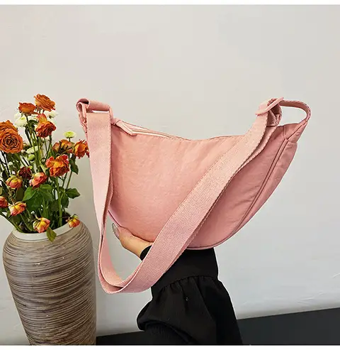 Women's Orange Crossbody Bag Nylon Shoulder Bag - Image 8