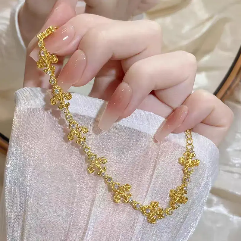 Gold Ancient Iris Flower Bracelet for Women - Image 6