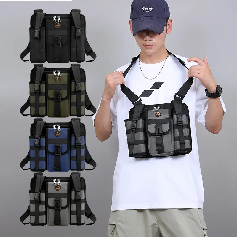 Tactical Black Chest Bag for Men Outdoor Travel Sports - Image 6