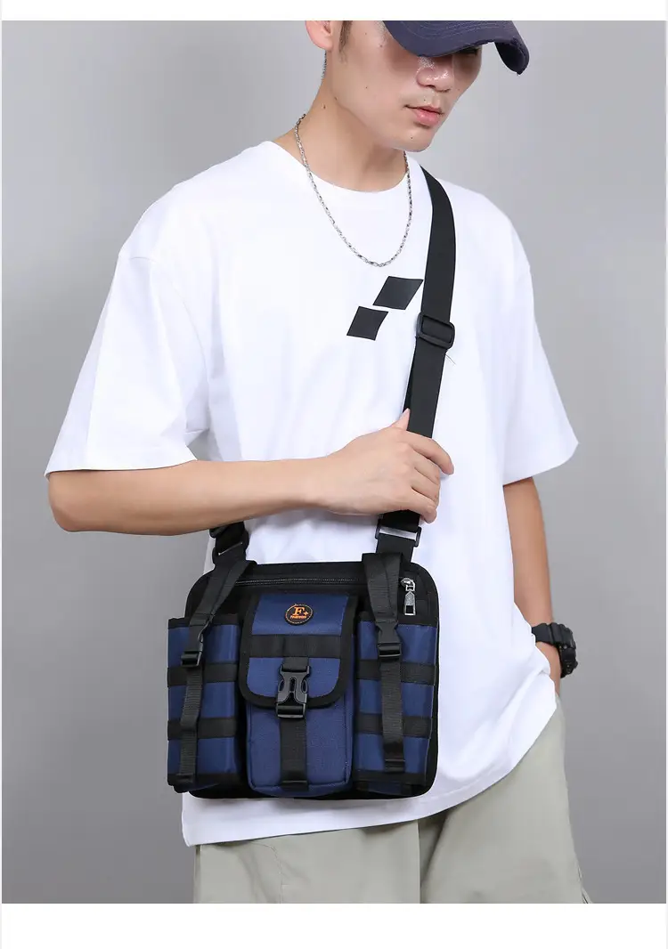 Tactical Black Chest Bag for Men Outdoor Travel Sports — feature 12