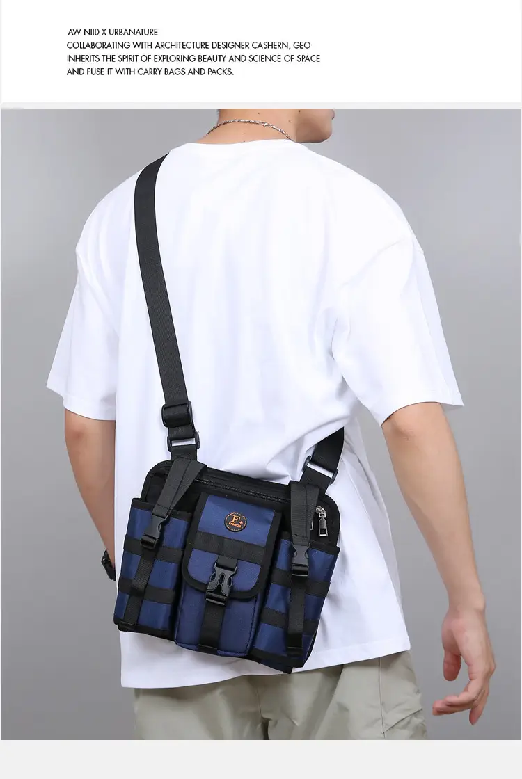 Tactical Black Chest Bag for Men Outdoor Travel Sports — feature 13