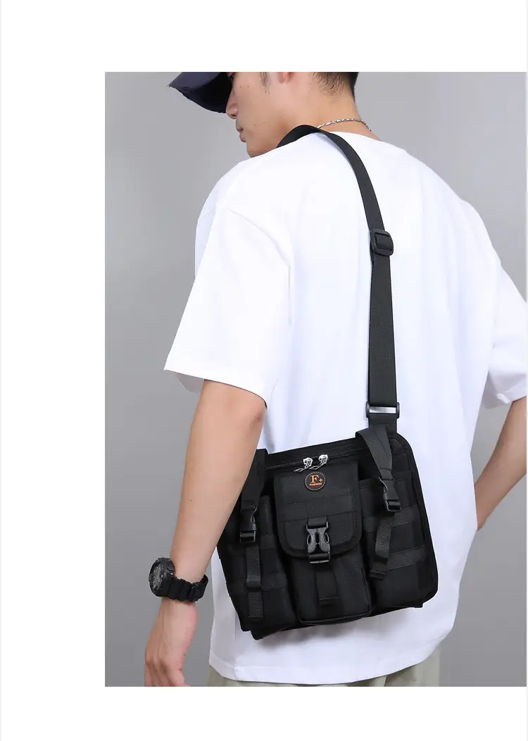 Tactical Black Chest Bag for Men Outdoor Travel Sports — feature 15