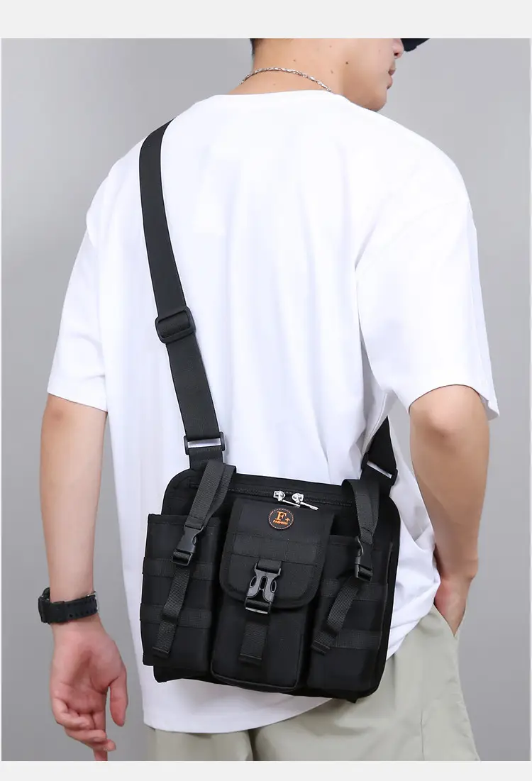 Tactical Black Chest Bag for Men Outdoor Travel Sports — feature 17