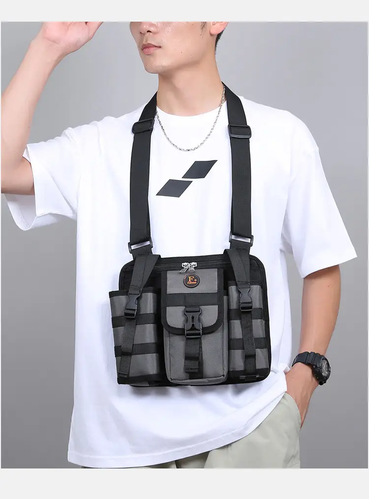 Tactical Black Chest Bag for Men Outdoor Travel Sports — feature 19