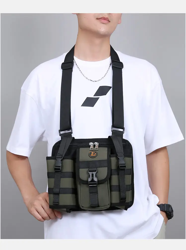 Tactical Black Chest Bag for Men Outdoor Travel Sports — feature 22