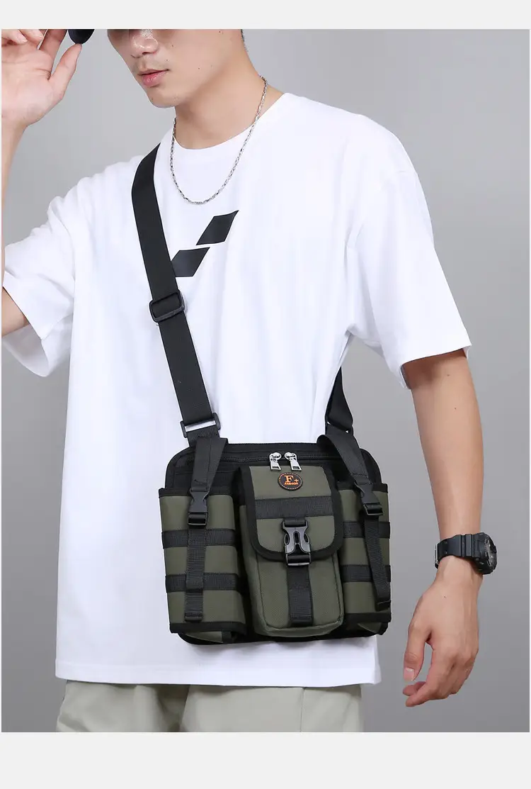 Tactical Black Chest Bag for Men Outdoor Travel Sports — feature 24