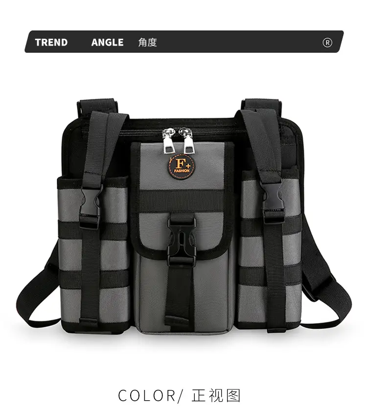 Tactical Black Chest Bag for Men Outdoor Travel Sports — feature 29