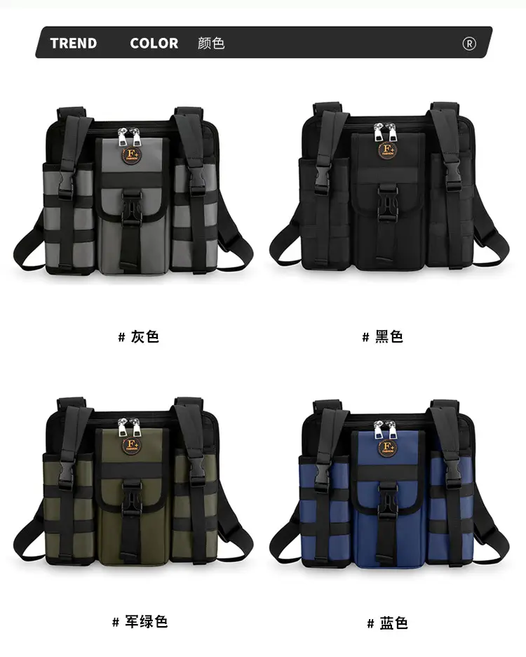 Tactical Black Chest Bag for Men Outdoor Travel Sports — feature 7