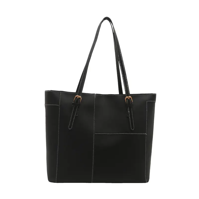 2024 Summer Women's Beige Leather Tote Bag Large Capacity - Image 9