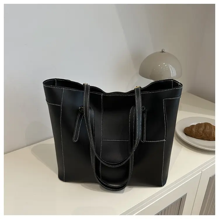 2024 Summer Women's Beige Leather Tote Bag Large Capacity — feature 20