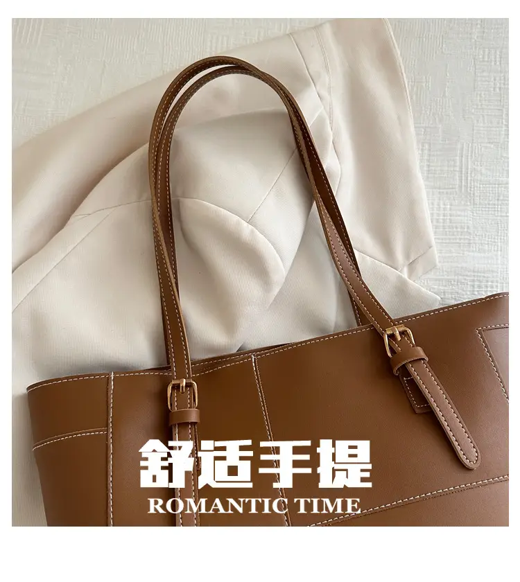 2024 Summer Women's Beige Leather Tote Bag Large Capacity — feature 6