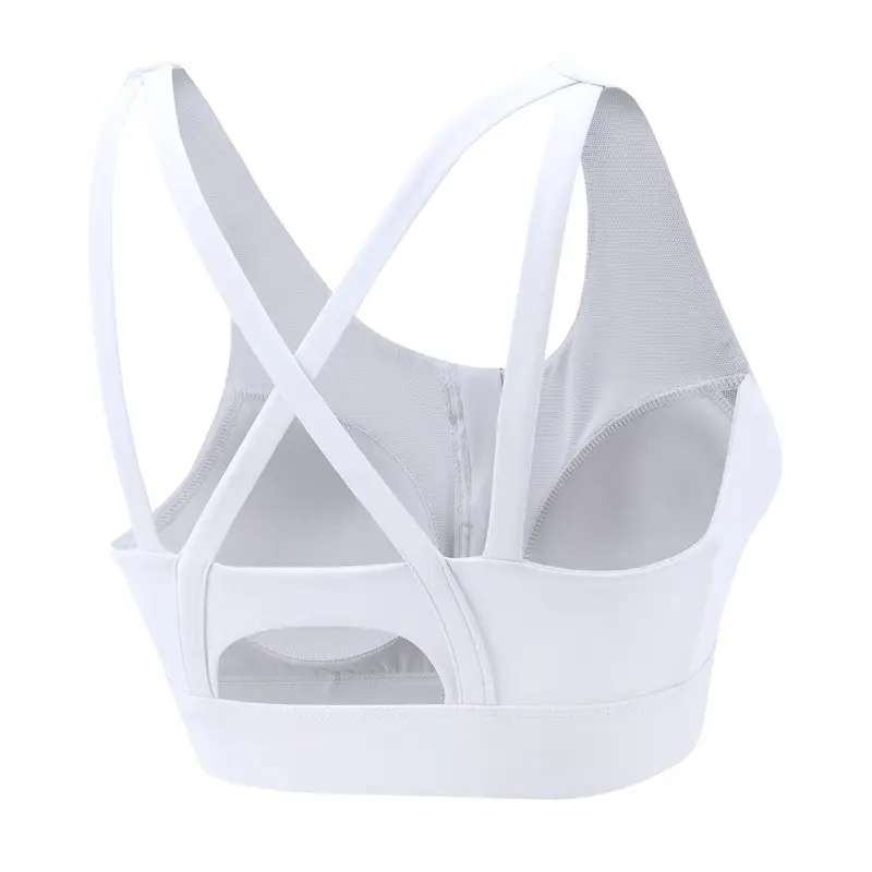 High-strength Shockproof Push-up Sports Underwear Women's One-piece Fixed Cup Thin Beautiful Back Front Zipper Sports Bra Outer Wear