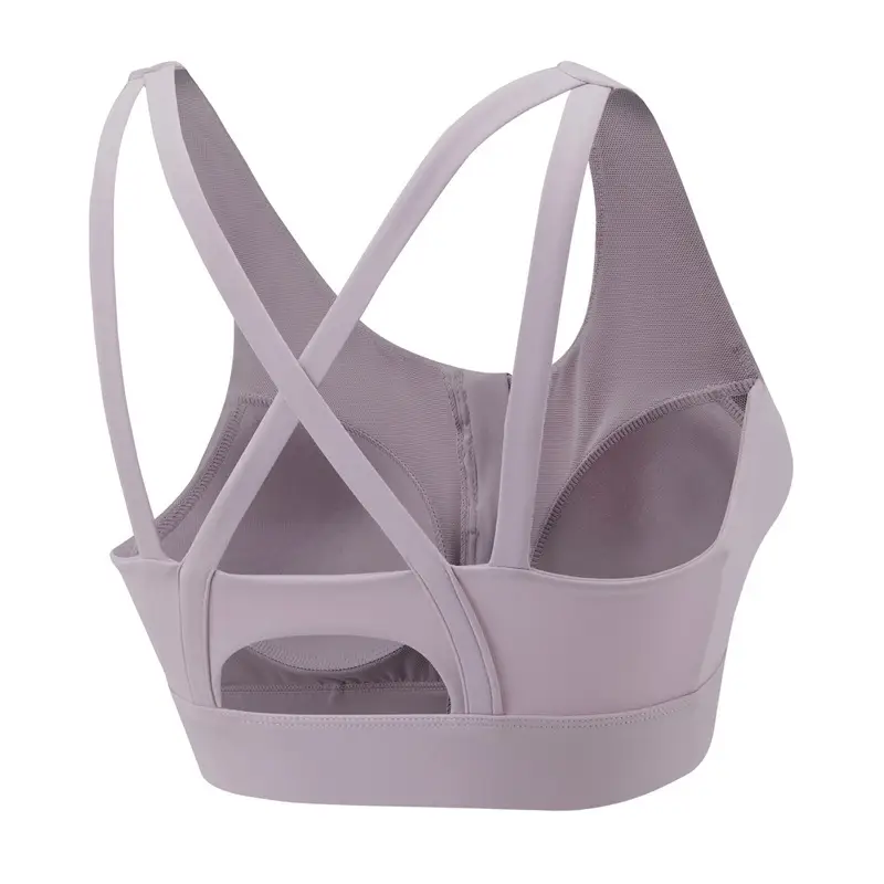 High-strength Shockproof Push-up Sports Underwear Women's One-piece Fixed Cup Thin Beautiful Back Front Zipper Sports Bra Outer Wear