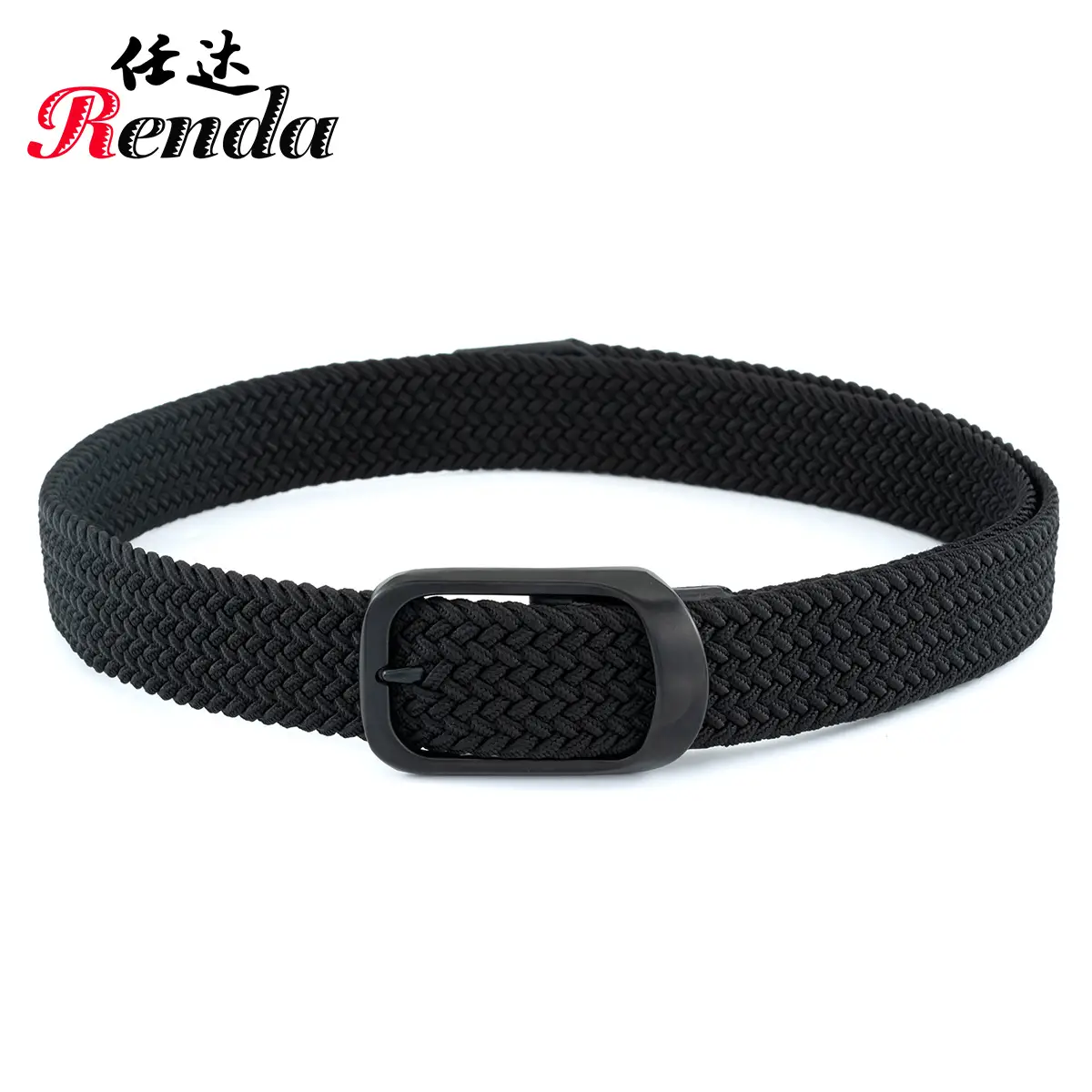 Men's Beige Nylon Braid Belt with Black Buckle - Image 9