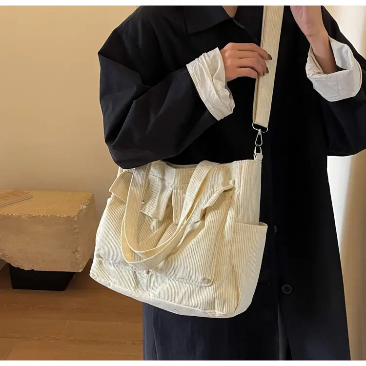 Women's Fleece Shoulder Bag Tan Large Capacity — feature 14