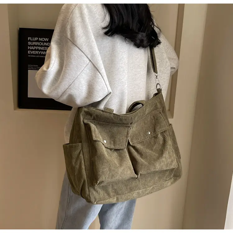 Women's Fleece Shoulder Bag Tan Large Capacity — feature 16