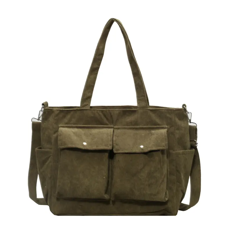 Women's Fleece Shoulder Bag Tan Large Capacity - Image 2