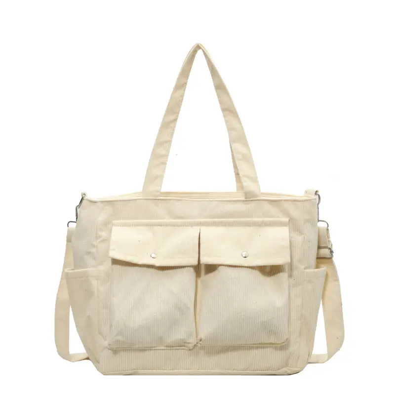 Women's Fleece Shoulder Bag Tan Large Capacity - Image 4