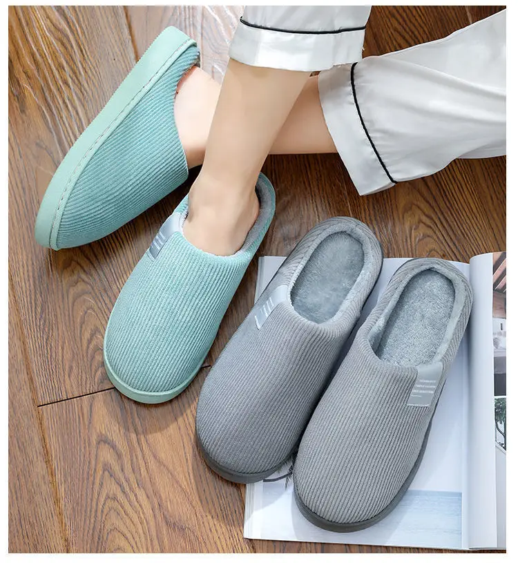 Cotton Slippers Women's Autumn and Winter Couple Slippers Men's Winter Yuezi Indoor Household Thick-soled Household fleece-lined Non-slip Cotton Shoes — feature 15