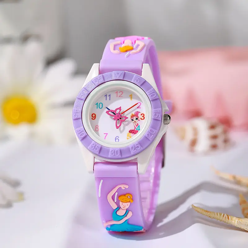 Purple Butterfly Cartoon Quartz Watch for Girls - Image 5