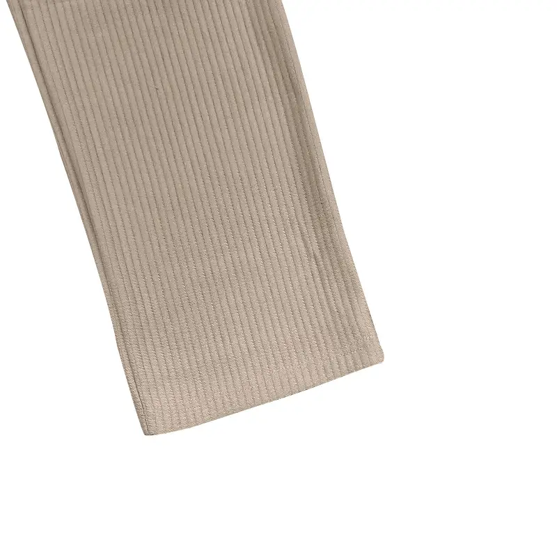 Men Striped Ribbed Pants Grey Wide Leg Casual — feature 12