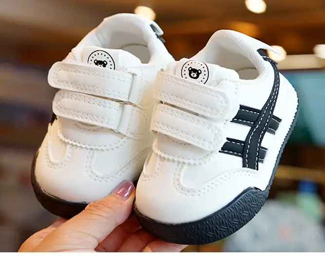 Beginner Toddler Shoes White Black Anti-Drop Non-Slip — feature 10