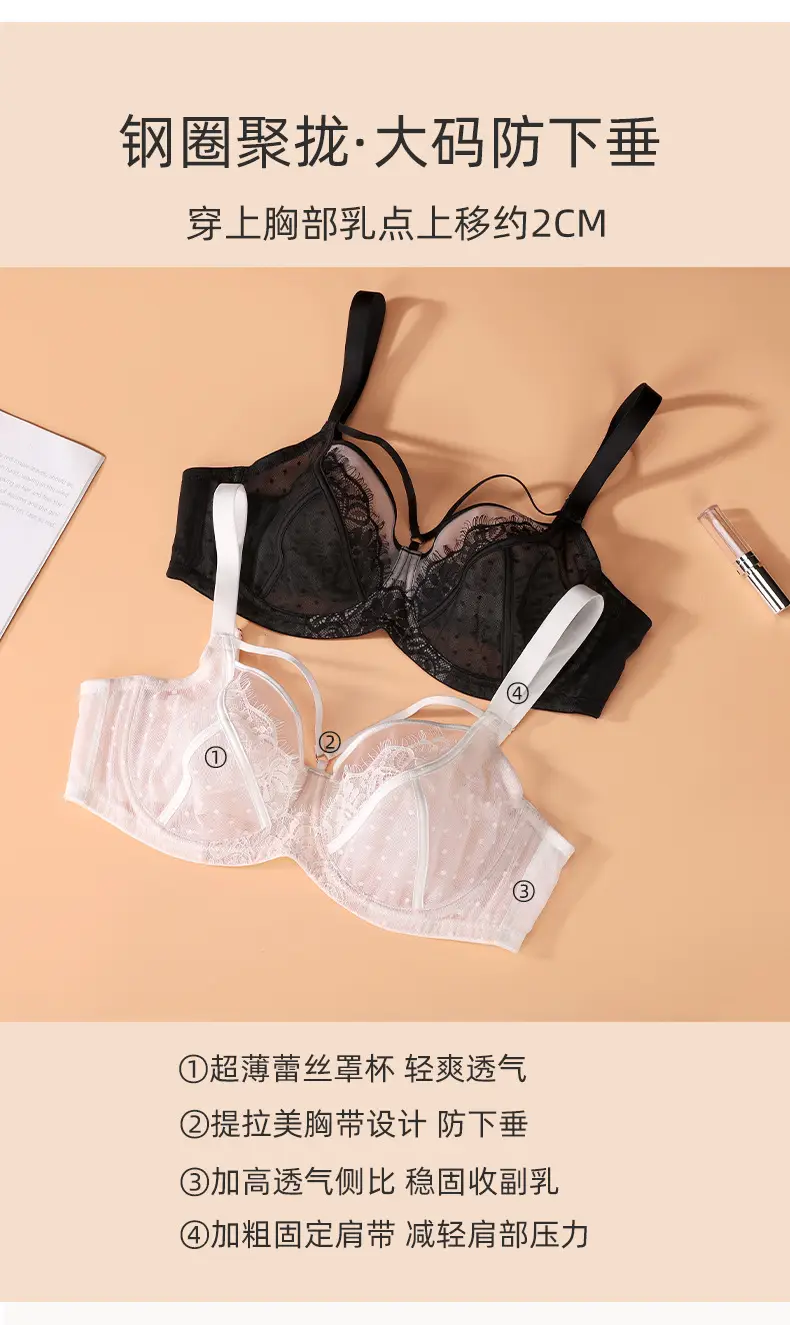 Black Lace Bra for Plus Size Women Wholesale — feature 9